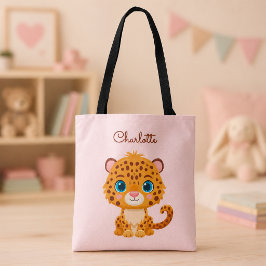 かわいい赤ちゃんヒョウのサファリ動物の子供たち トートバッグ