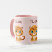 かわいい赤ちゃんヒョウのサファリ動物の子供たち マグカップ (正面左)