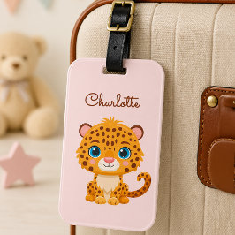 かわいい赤ちゃんヒョウのサファリ動物の子供たち ラゲッジタグ