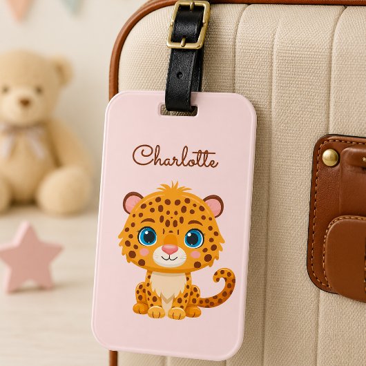 かわいい赤ちゃんヒョウのサファリ動物の子供たち ラゲッジタグ