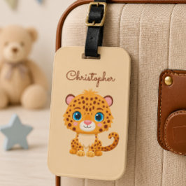 かわいい赤ちゃんヒョウのサファリ動物の子供たち ラゲッジタグ