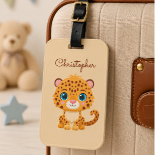 かわいい赤ちゃんヒョウのサファリ動物の子供たち ラゲッジタグ