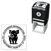 かわいい赤ちゃんピグスタンドン#1名差出人住所 セルフインキングスタンプ (インサイチュ)