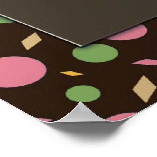 かわいい赤ちゃんフクロウとピンクの弓 ポスター (角)