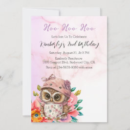 かわいい赤ちゃんフクロウ 招待状