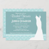 かわいい赤ちゃんブルーの円 招待状 (正面/裏面)