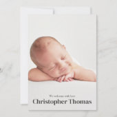 かわいい赤ちゃんブルーシンプル子供部屋韻かわいい 案内状 (正面)