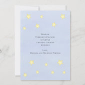 かわいい赤ちゃんブルーシンプル子供部屋韻かわいい 案内状 (裏面)