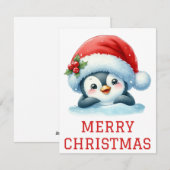 かわいい赤ちゃんペンギンのクリスマスカード シーズンカード (正面/裏面)