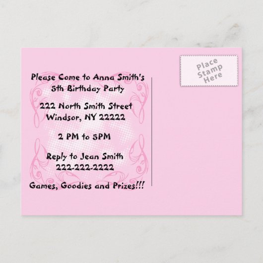 かわいい赤ちゃんペンギンの誕生日招待状ポストカード インビテーションポストカード (裏面)