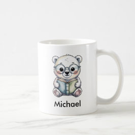 かわいい赤ちゃんホッキョクグマが本を読む コーヒーマグカップ