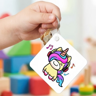 かわいい赤ちゃんユニコーン ヘッドホン キーホルダー