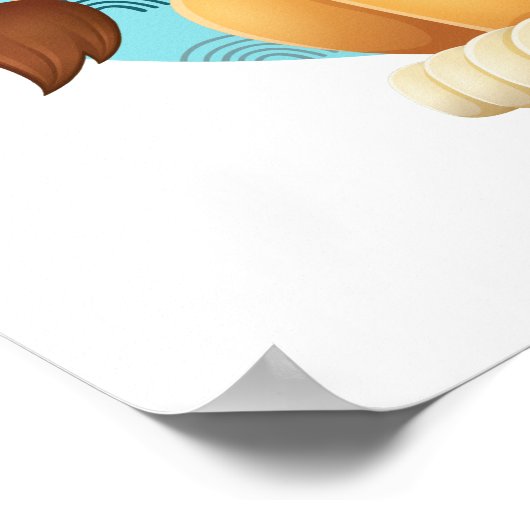 かわいい赤ちゃんライオンのアート 子供の名前とメッセージ ポスター (角)