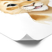 かわいい赤ちゃんライオンのサファリ　保育園の壁のアート ポスター (角)