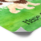 かわいい赤ちゃんライオンの勇気の名言保育園 ポスター (角)