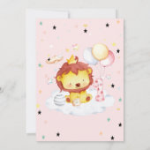 かわいい赤ちゃんライオンの星の誕生日招待状 招待状 (裏面)