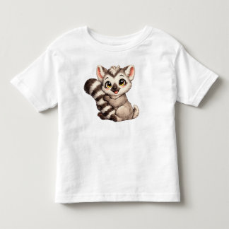 かわいい赤ちゃんワオキツネザル トドラーTシャツ