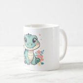 かわいい赤ちゃんワニの花園 コーヒーマグカップ (正面右)