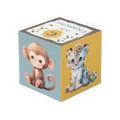 かわいい赤ちゃん動物の写真名子供部屋グリーン フォトキューブ (裏面アングル)