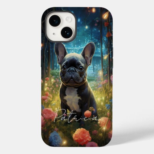 かわいい赤ちゃん動物の子犬フランスのブルドッグフローラ Case-Mate iPhoneケース (裏面)