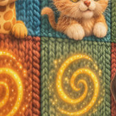 かわいい赤ちゃん動物の温かみのある編み物スタイルの壁紙 壁紙 (縫い目)