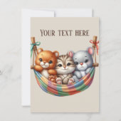 かわいい赤ちゃん動物の追加文字 ノートカード (正面)