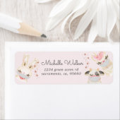 かわいい赤ちゃん動物の顔マスクかわいい差出人住所 ラベル (インサイチュ)