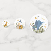 かわいい赤ちゃん動物フローラ赤ちゃんシャワー コンフェッティ (裏面)