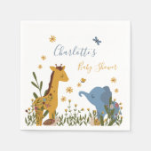 かわいい赤ちゃん動物フローラ赤ちゃんシャワー スタンダードカクテルナプキン (正面)