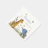 かわいい赤ちゃん動物フローラ赤ちゃんシャワー スタンダードカクテルナプキン (角)