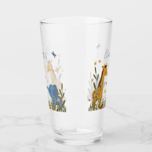 かわいい赤ちゃん動物フローラ赤ちゃんシャワー タンブラーグラス (左)