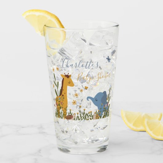かわいい赤ちゃん動物フローラ赤ちゃんシャワー タンブラーグラス (アイス正面)