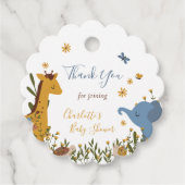 かわいい赤ちゃん動物フローラ赤ちゃんシャワー フェイバータグ (正面)