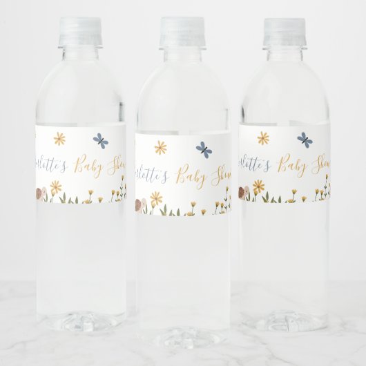 かわいい赤ちゃん動物フローラ赤ちゃんシャワー ペットボトルラベル (ボトル)