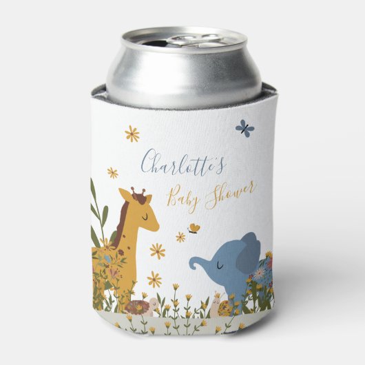 かわいい赤ちゃん動物フローラ赤ちゃんシャワー 缶クーラー (缶正面)