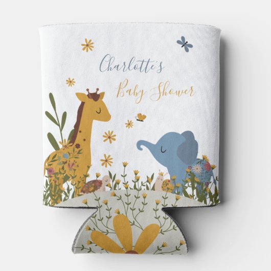 かわいい赤ちゃん動物フローラ赤ちゃんシャワー 缶クーラー (裏面)