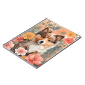 かわいい赤ちゃん動物 |かわいいシェットランドシェプドッグパピー ノートブック (左側)