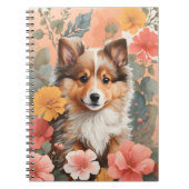 かわいい赤ちゃん動物 |かわいいシェットランドシェプドッグパピー ノートブック (正面)