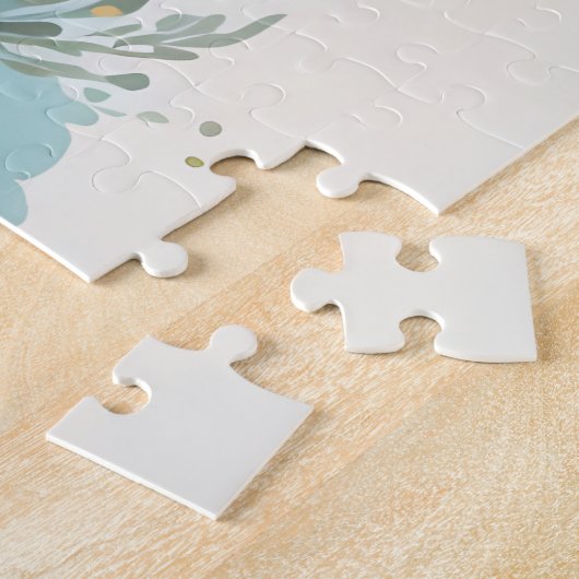 かわいい赤ちゃん動物 |かわいい牛のふくらはぎフローラ ジグソーパズル (側面)