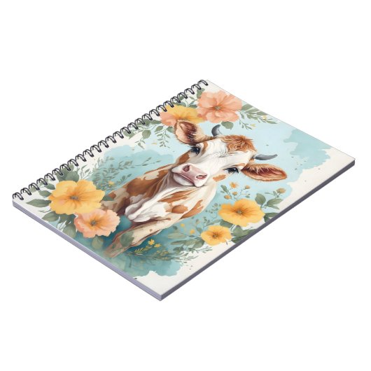 かわいい赤ちゃん動物 |かわいい牛のふくらはぎフローラ ノートブック