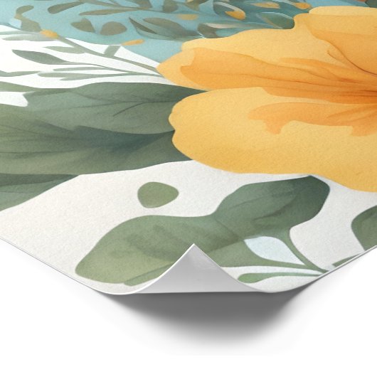 かわいい赤ちゃん動物 |かわいい牛のふくらはぎフローラ ポスター (角)