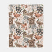 かわいい赤ちゃん動物 フリースブランケット (正面)