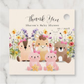 かわいい赤ちゃん動物&ワイルドフラワーベビーシャワー フェイバータグ (裏面)