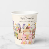 かわいい赤ちゃん動物&ワイルドフラワーベビーシャワー 紙コップ (裏面)