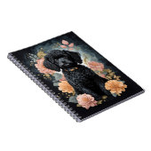 かわいい赤ちゃん動物 |可愛い黒いプードルパピー ノートブック (右側)