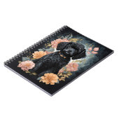 かわいい赤ちゃん動物 |可愛い黒いプードルパピー ノートブック (左側)