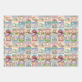 かわいい赤ちゃん動物 – 赤ちゃんシャワーラッピング紙 ラッピングペーパーシート