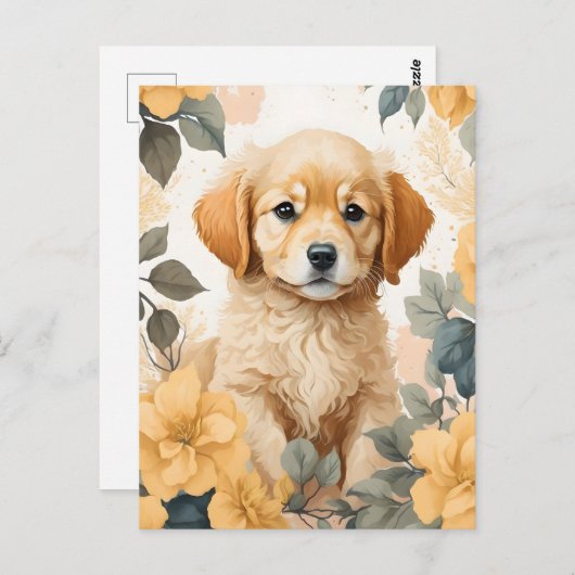 かわいい赤ちゃん動物 | Golden Retriever Puppy ポストカード (正面/裏面)