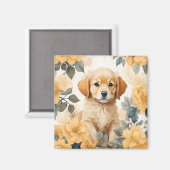 かわいい赤ちゃん動物 | Golden Retriever Puppy マグネット (正面/裏面)