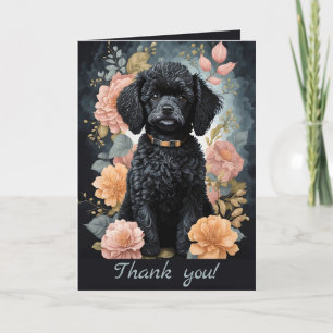 かわいい赤ちゃん動物 Poodle子犬サンキューカード シーズンカード